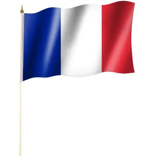 Stockflagge/Stockfahne FRANKREICH Flagge/Fahne ca. 30 x 45 cm mit ca. 60cm Stab/Stock