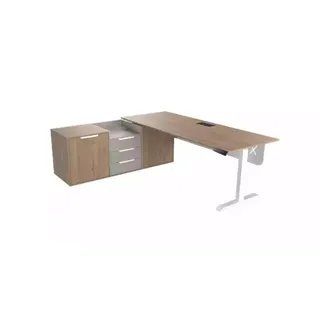 Eckschreibtisch Sideboard Arbeitszimmer Modern Holz Büro Einrichtung - Beige