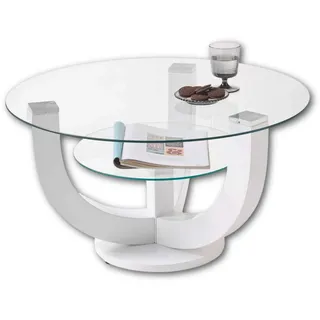 Stolkom Denver Weiß Glas 80 x 40 x 80 cm
