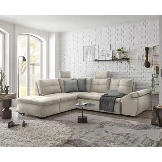 CARRYHOME Ecksofa Creme, - 265x217 cm,