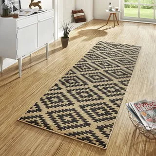 HANSE HOME Teppich Läufer Nordic 80x300cm – Teppichläufer Weicher Kurzflor Teppich Modern Raute Design Läufer für Flur, Schlafzimmer, Kinderzimmer, Badezimmer, Wohnzimmer, Küche Dekoläufer – Braun