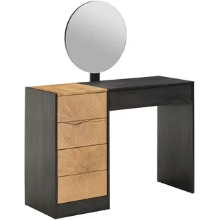 Carryhome Schminktisch , Grau, Eichefarben , Glas, Holzwerkstoff , 5 Schublade(n) Schubladen , rechteckig , Wange , 132x110x40 cm , Bsci , Schlafzimmer, Schminktische