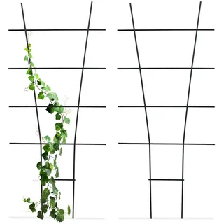 Relaxdays Pflanzenstütze , Schwarz , Metall , 35x79x1 cm , Dekoration, Gartendeko