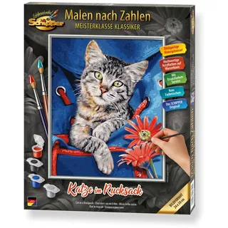 Schipper Katze im Rucksack Malen nach Zahlen 1 St. mehrfarbig