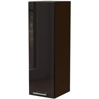 Feldmann-Wohnen Küchenhängeschrank W4/30 Essen Schwarz Hochglanz / Lava Matt 30 / 32,5 / 96cm , Schwarz Hochglanz, Dunkelgrau , Holz , Rechteckig , 30x96x32.5 cm , Küchen, Küchenmöbel, Küchenschränke, Küchenoberschränke