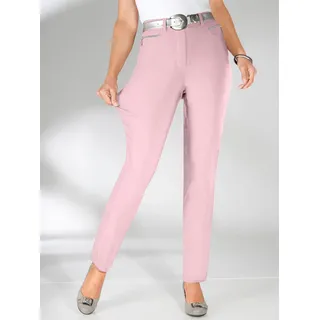 Stretch-Hose STEHMANN, Damen, Gr. 19, Kurzgrößen, rosa (rosé), 72% Viskose, 25% Polyamid, 3% Elasthan, unifarben, lang, Hosen Stretch-Hose