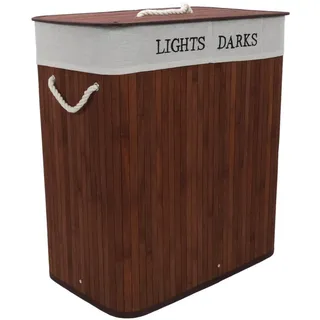 Nuxio Wäschkorb Bambus Svana 2 Fächer 100 l , Naturmaterialen , 32x60x52 cm , Haushalt & Kleinelektro, Wäschepflege, Wäschekörbe & Wäschetonnen