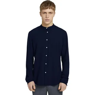 TOM TAILOR Denim Herren Slim Fit Hemd mit Stehkragen