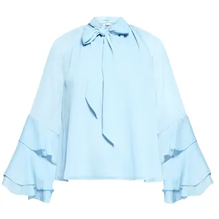 Chiffonbluse VERA MONT "Chiffonbluse mit Volant", Damen, Gr. 38, blau (soft sky), Obermaterial: 100% Polyester PES., Blusen Chiffonbluse