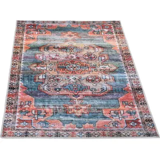 Gino Falcone Teppich »Adara GF 091« rechteckig 3 mm Höhe Flachgewebe, Orient-Optik, Vintage Design, waschbar, bunt