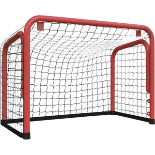 vidaXL Hockeytor mit Netz Rot & Schwarz 68x32x47 cm Stahl & Polyester