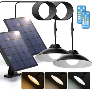 Aigostar Solarlampen für Außen 50W LED Solarleuchten Aussen mit mit Fernbedienung IP65 Solar Außenleuchte einstellbare Farbtemperatur 3000K/4000K/6500K, 3m Kabel, 2 pcs