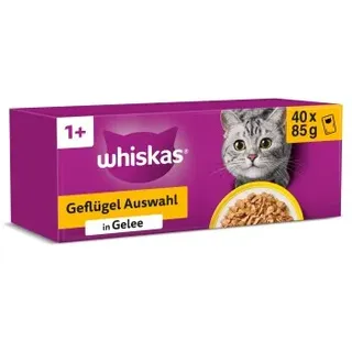 Whiskas Frischebeutel Geflügel Auswahl in Gelee 40 x 85 g