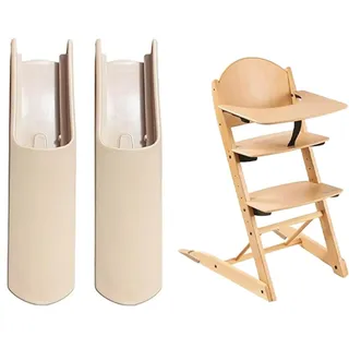 2er Set Kippschutz für Tripp Trapp Hochstuhl, Verlängerte Sicherheitsfußkappen und Beinschoner, Baby Hochstuhl Zubehör, Holzfarbe