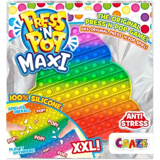 Press N Pop PressNPop Craze Poo Maxi Fidget Toy POP IT sensorisches Anti Stress Spielzeug Plopper für Kinder & Erwachsene Bubble Set Bunte KOT Motive 37133, wunderschöne Farbkombinationen, S