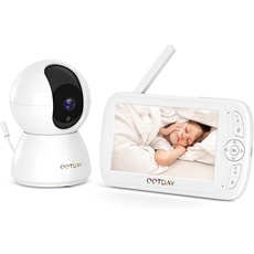 OOTDAY Babyphone mit Kamera Tragbares, Intelligente Video Baby Monitor mit Digitalkamera, Nachtsicht, Zwei-Wege-Audio, 25,4 Meter Lange Reichweite, Babyphone mit Kamera ideal für Baby