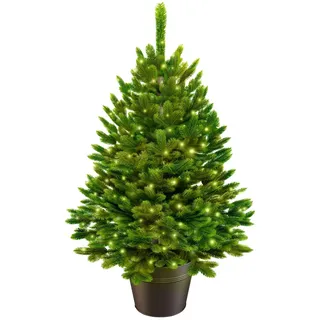 Weihnachtsbaum künstlich (100% Spritzguss) -Naturgetreuer Tannenbaum im Topf 40-80 cm - grün - 80