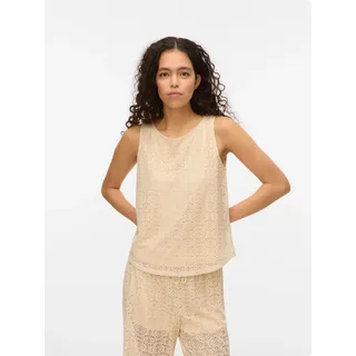 Spitzentop VERO MODA "VMMAYA TANK TOP JRS VO", Damen, Gr. M, beige (birch), Jersey, Obermaterial: 95% Polyester, 5% Elasthan, unifarben, regular fit normal, Rundhals, Tops Spitzentop, Materialmix, regular fit, Topseller
