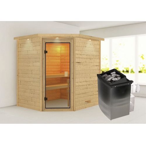 Bild von Sauna Mia - 9 kW Saunaofen mit integrierter Steuerung für 3 Personen beige