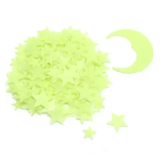 201 Stück Leuchtsterne & Mond Aufkleber – Selbstklebend, fluoreszierend, leuchten im Dunkeln – Kinderzimmer & Schlafzimmer Wand- und Decken Dekoration