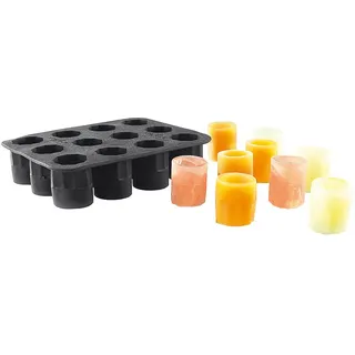 infactory Shotgläser aus Eis: Silikon-Form für 12 Schnapsgläser aus Eis 2 cl (Eiswürfel-Schnapsgläser, Eisformen für Party Schnaps Gläser, Tasse)
