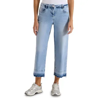 Cecil 7/8 Wide Leg Jeans im Loose Fit Light Blue Random Bleached 30