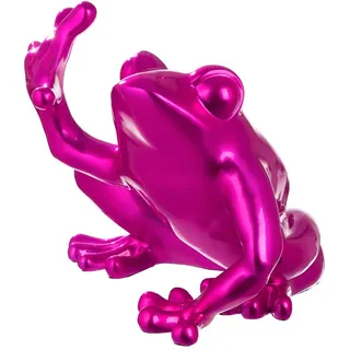 Casablanca Figur Frosch - Kunstharz - pink glänzend - Höhe 35 cm - Deko - Skulptur - Geschenk - Wohnaccessoire