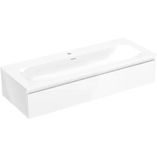 Mexen Orio Badezimmerunterschrank 120 cm mit Waschbecken Vela, 1 Schublade, weiß glänzend - 91A10-12023-1-BF00-W23M00 - Weiß