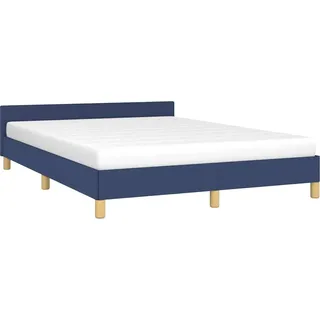 vidaXL Bettgestell mit Kopfteil ohne Matratze Blau 140x200 cm Stoff - Blau