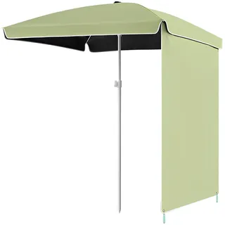 PQPQLI Quadratischer Gartenschirm 160cm mit UPF 50+ UV-Schutz | Wasserdicht und windfest, geeignet für Balkon, Garten und Strand(Green)