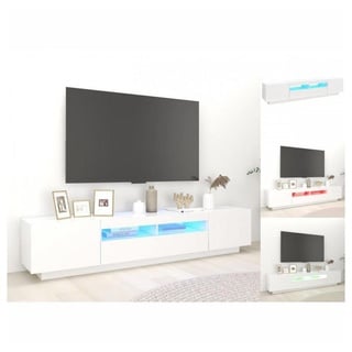 vidaXL TV-Schrank mit LED-Leuchten Weiß 200x35x40 cm