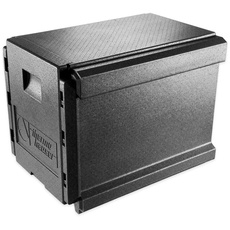 thermohauser EPP-Thermobox Combi Junior GN 1/1 für 70 Liter - 63 x 50 x 50 cm - Fronteinschub mit 10 Einschubleisten und 1 Trennsteg zum Transport von GN-Tabletts, Schwarz