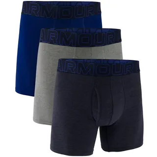 Under Armour Herren Boxer Shorts, Under Armour Perf Cotton Solid 6in 3Pack Navy L - Blau - L