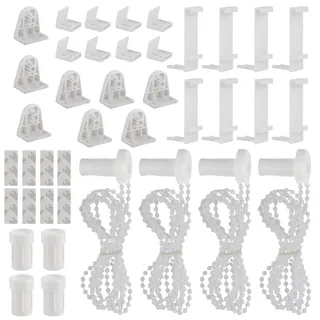 Xbessc Rollo Halterung Fenster 17mm Klemmfix Halterung Ohne Bohren 4 Set | Ersatzteile Rollo Weiß Plissee Halterung Klemmhalter für Rollos für Klemmfix Verdunkelungsrollo Seitenzugrollo Doppelrollo