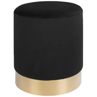 Pouf , Schwarz , Textil , Uni , Füllung: Polyurethan (Pur) , 34x43x34 cm , Wohnzimmer, Sessel, Hocker & Hockerbänke, Poufs