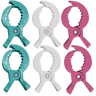6er Pack Baby Kinderwagen Klammer Clips für Befestigung von Musselintüchern, Abdeckungen, Decken oder Spielzeug an Kinderwagen oder Autositz, kinderwagenkette klammer