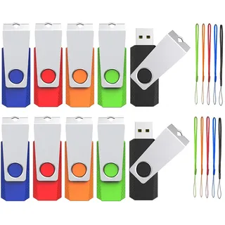 10 Stück USB Stick 1GB 2.0,WOOOLKEN Memory Stick Speicherstick (5 Farben)