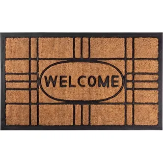 Fußmatte MagicHome RBC 196, für die Tür, Welcome, 45x75 cm, Gummi/Kokos