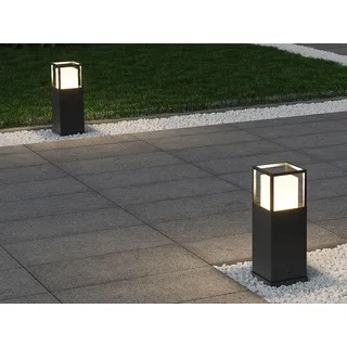 LED Sockelleuchten Bauhaus-Stil 2er SET Ideen Gartenwegbeleuchtung mit Strom