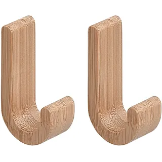 Gedy HIMALAYA Handtuchhalter, 2-teilig, Bambus, Holz, Natur, 2,5 x 4,9 x 9,2 cm