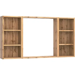 Held Wandspiegel , Eiche Wotan , Glas, Holzwerkstoff , rechteckig , 120x64x18 cm , Made in Germany , Badezimmer, Badezimmerspiegel, Badspiegel