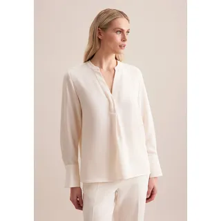 Klassische Bluse SEIDENSTICKER "Schwarze Rose", Damen, Gr. L40, weiß (sanftes weiß), 100% Polyester, unifarben, regular fit, ohne Ausschnitt, Blusen Klassische Bluse, Tunika Uni