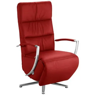 Cantus Relaxsessel , Rot , Leder , Echtleder , Color-Finish-Leder , 64x112x80 cm , Goldenes M , Fußauswahl, Lederauswahl, Stoffauswahl, Relaxfunktion, Herz-Waage-Funktion , Wohnzimmer, Sessel, Relaxsessel