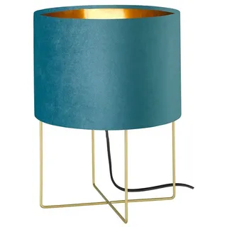 meineWunschleuchte Nachttischlampe Samt Türkis