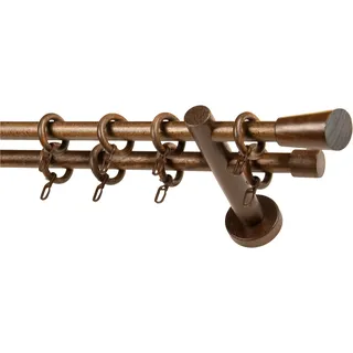 GARESA Vorhangstange 2-läufig Ø 16 mm 120 cm Braun
