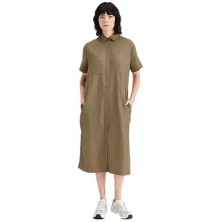 Dockers Button Front Kurzarm Midi-kleid - Harvest Gold - S