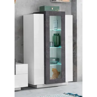 INOSIGN Vitrine »Coro, Vitrine, Glasvitrine, Vitrinenschrank, Stauraumvitrine« 3 Türen davon 1 Glastür, 9 Fächer, Doppeltiefe, Höhe 120,5cm, schwarz-weiß