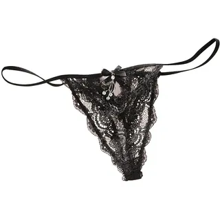 String, Damen, Gr. 40/42, schwarz, Spitze, Obermaterial: 90% Polyamid, 10% Elasthan, PETITE FLEUR GOLD BY LASCANA, eng, Unterhosen String, aus edler Spitze, Topseller