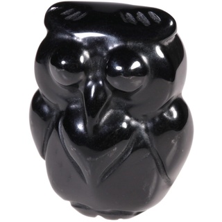 KYEYGWO Kristall Eule Figur für Haus Decor, Klein Obsidian Stein Käuzchen Statuen Heilstein Tierskulptur Talisman Palm Taschensteine Sammlerfigur Vögel Ornament, 3,1cm