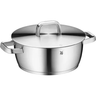 WMF Iconic Kochtopf groß 24cm, Metalldeckel, Bratentopf Induktion 4,2l, großer Topf, Cromargan Edelstahl poliert, unbeschichtet